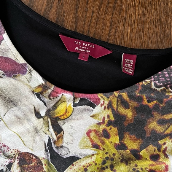 Ted Baker Printed Dress Size 1 - Picture 3 of 4